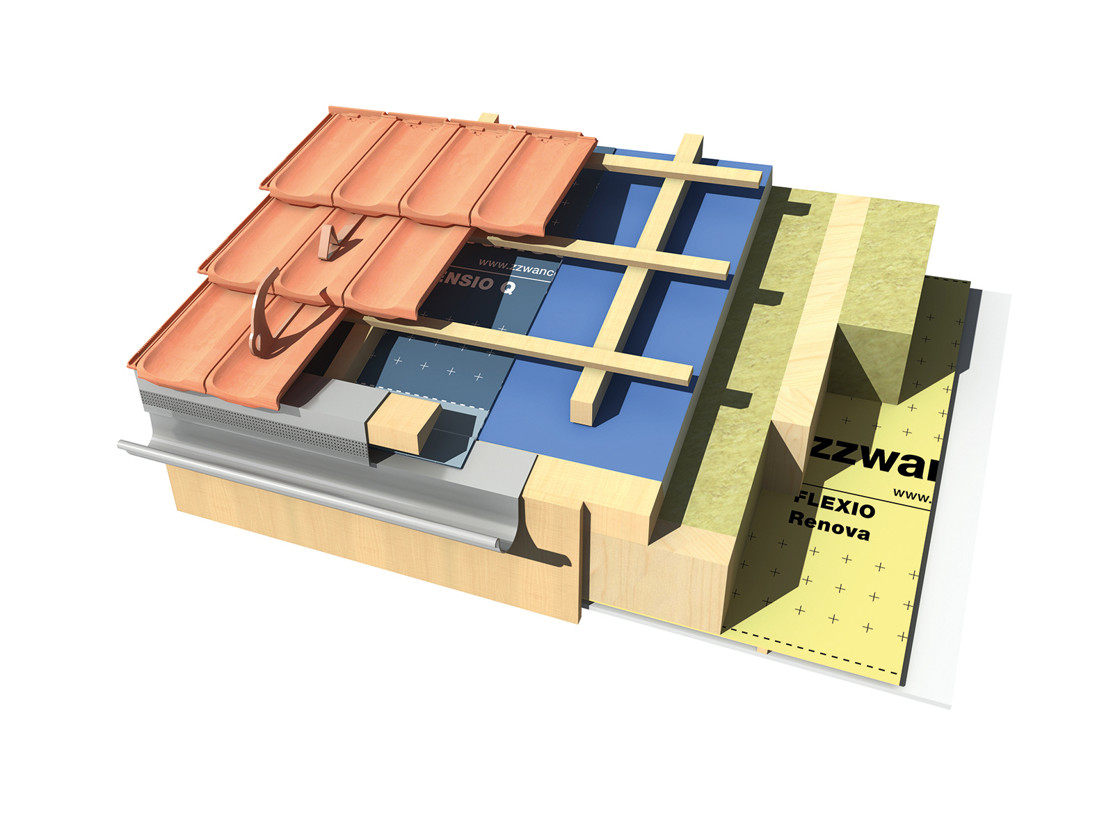 3D Dachmodell Zwischensparrendämmung